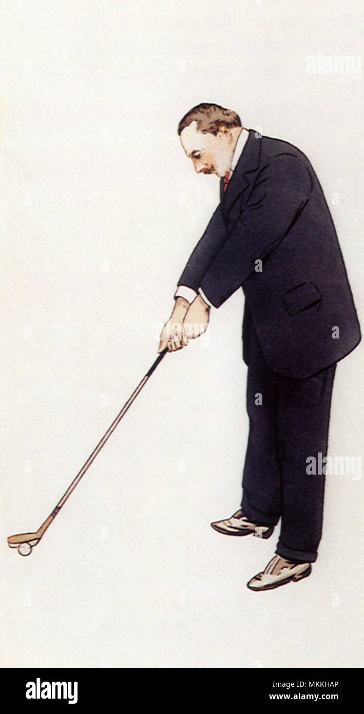 Sharply-Dressed golfista Foto Stock