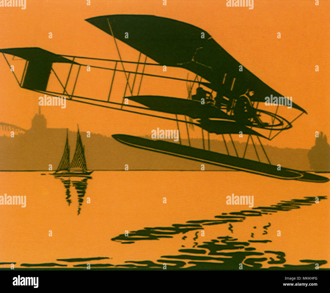 Bi-Plane con pontoni Foto Stock