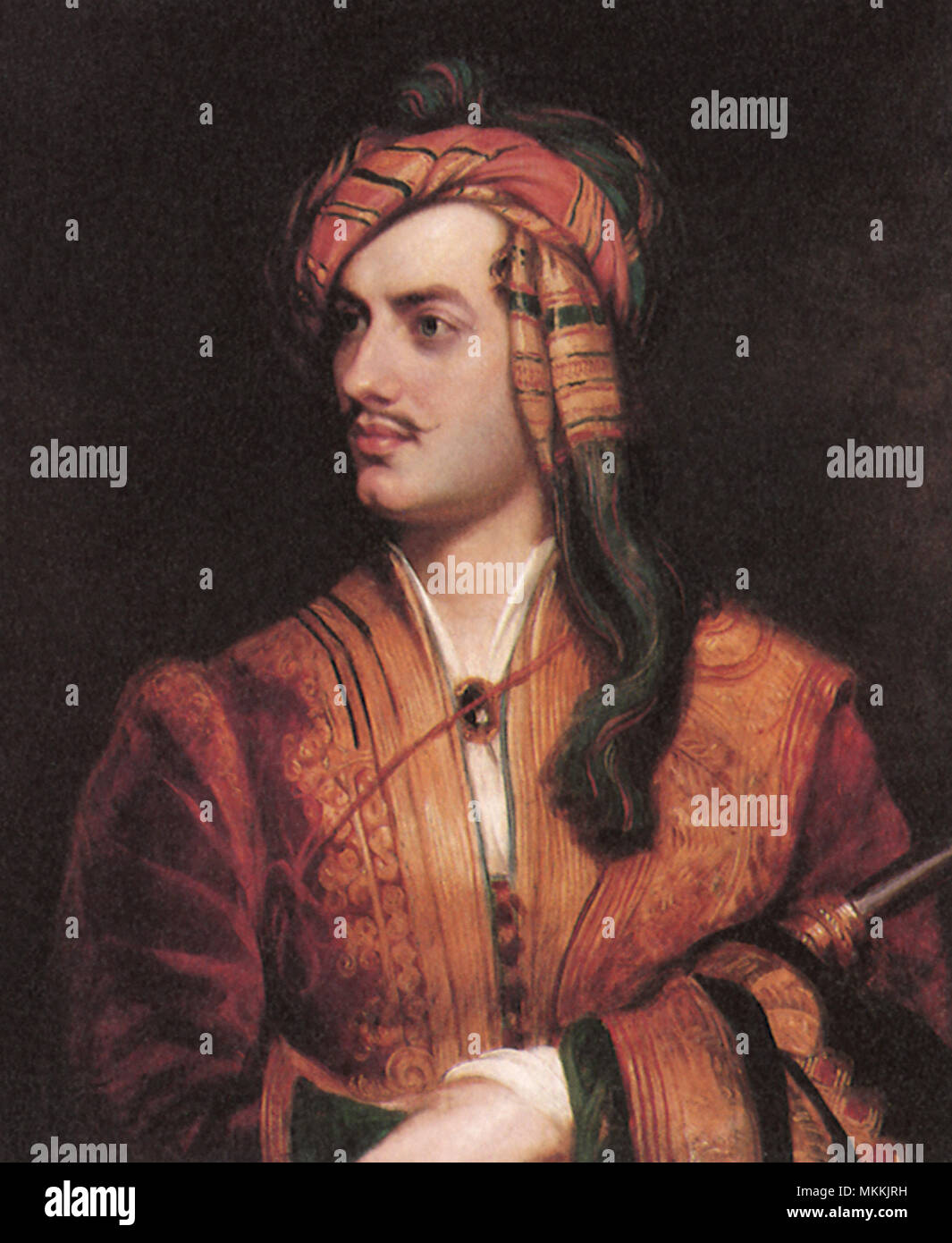 Lord Byron in abiti albanesi Foto Stock