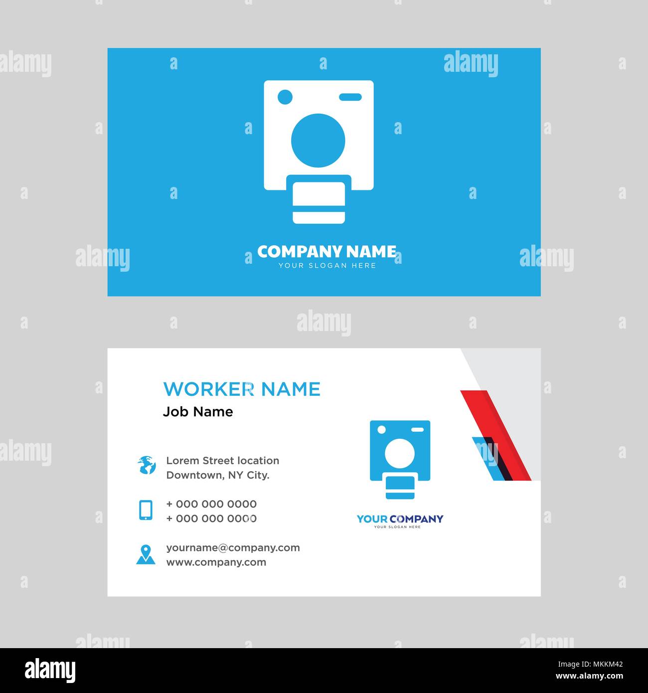 Polaroid business card modello di progettazione, visita per la vostra  azienda, moderna identità orizzontale vettore scheda Immagine e Vettoriale  - Alamy