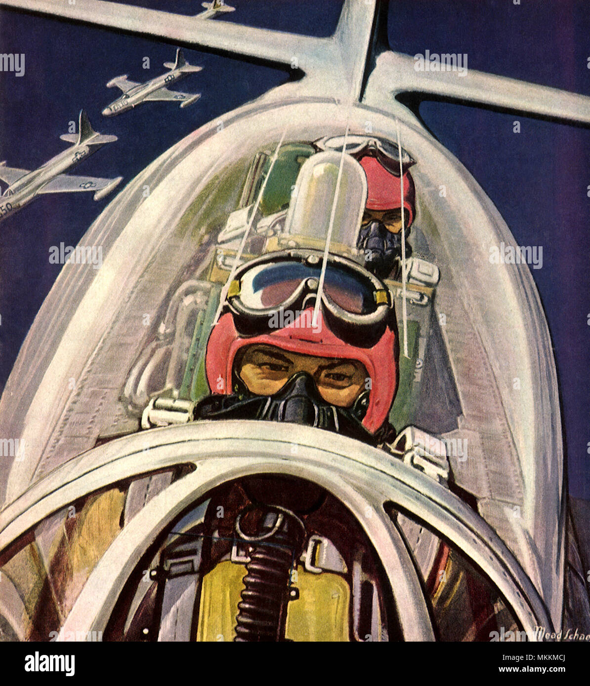 Due piloti di caccia Foto Stock