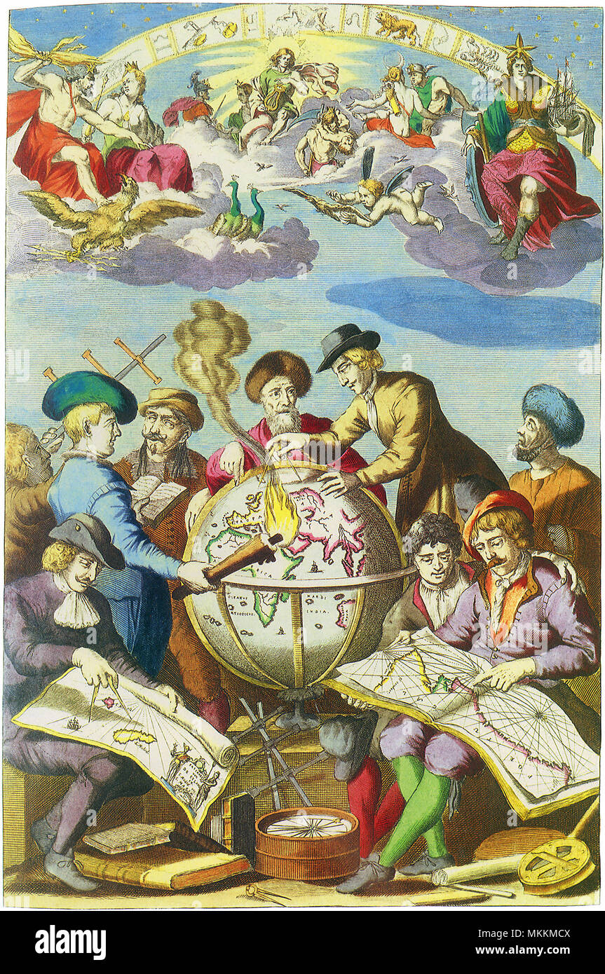 Esploratori Globo di mappatura Foto Stock
