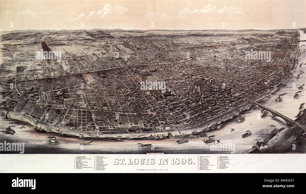 1896 Vista di Saint Louis. Foto Stock