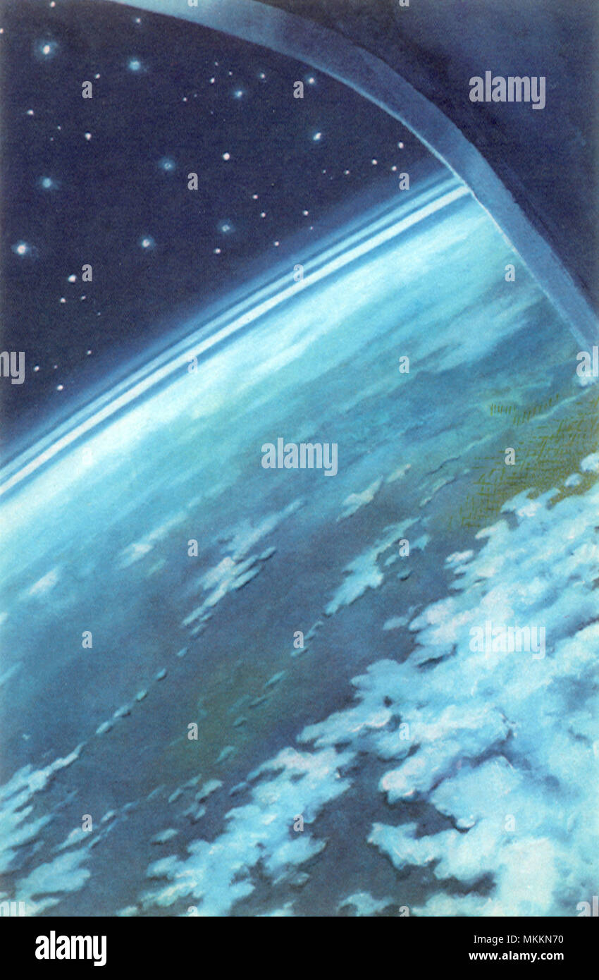 Sci Fi - Vista del pianeta da astronave Foto Stock