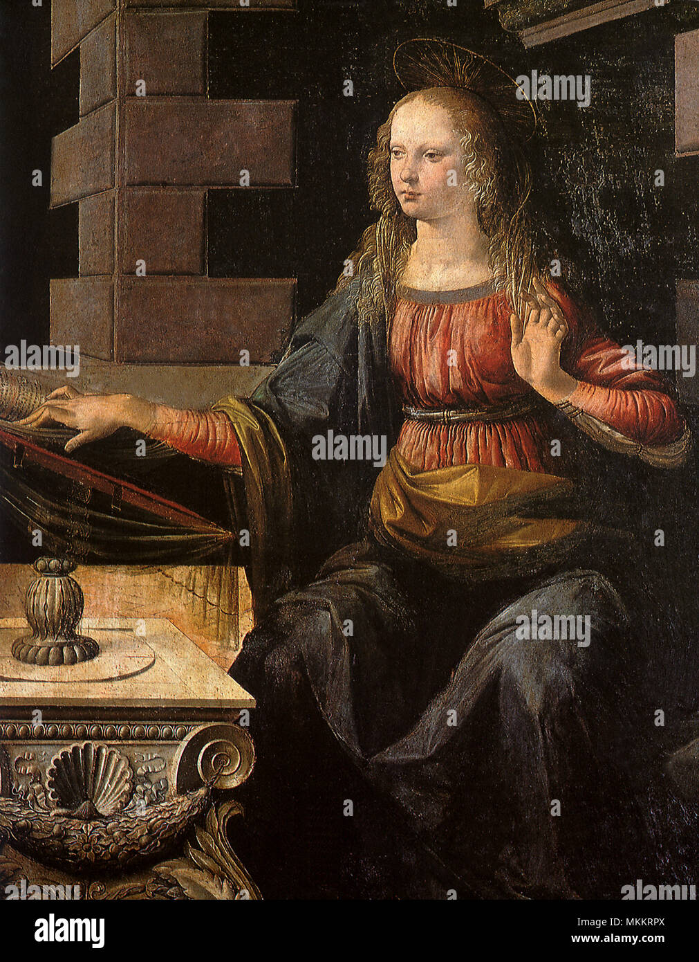 Vergine Maria e prenota Foto Stock