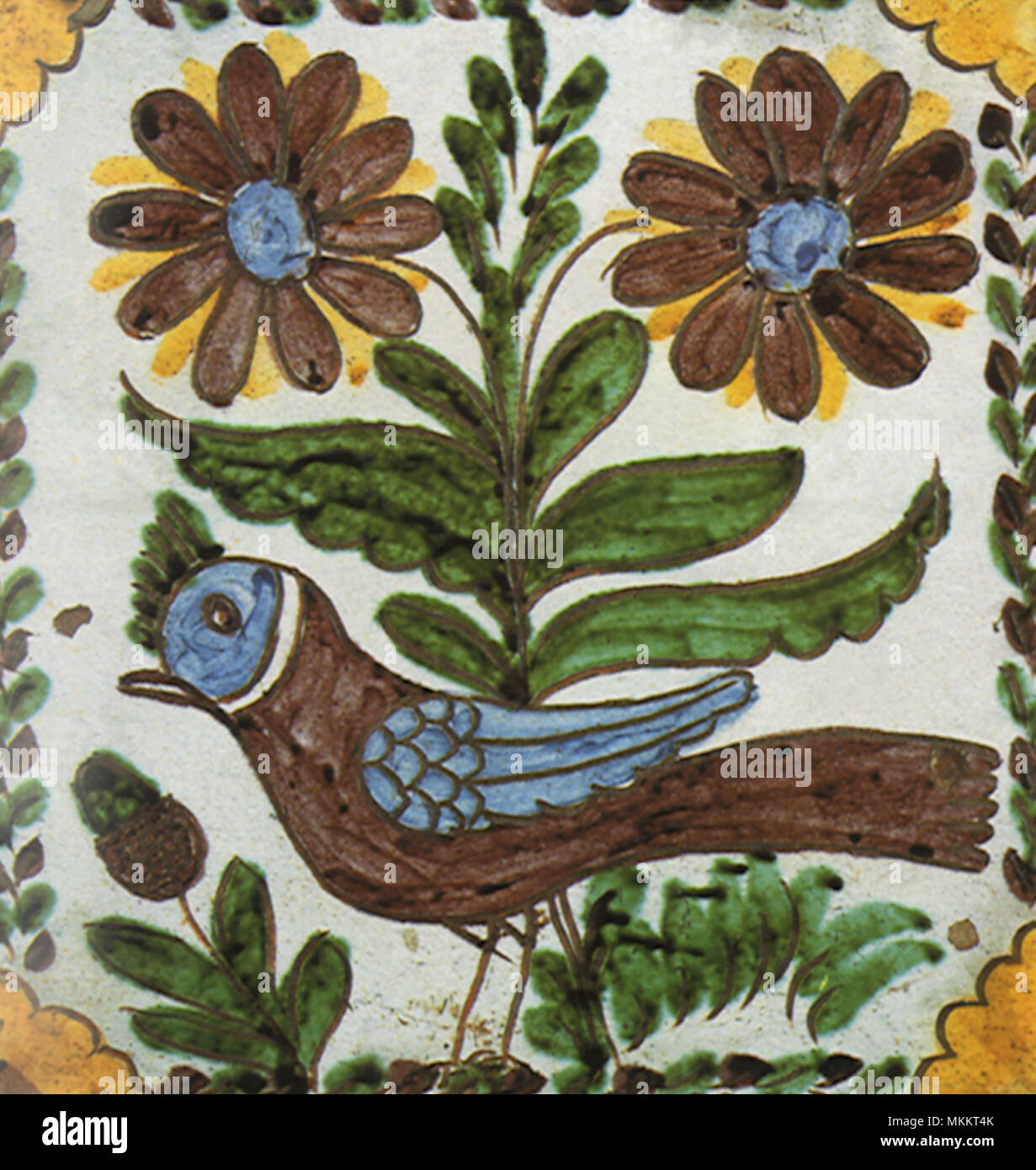 Uccello tra i fiori Foto Stock