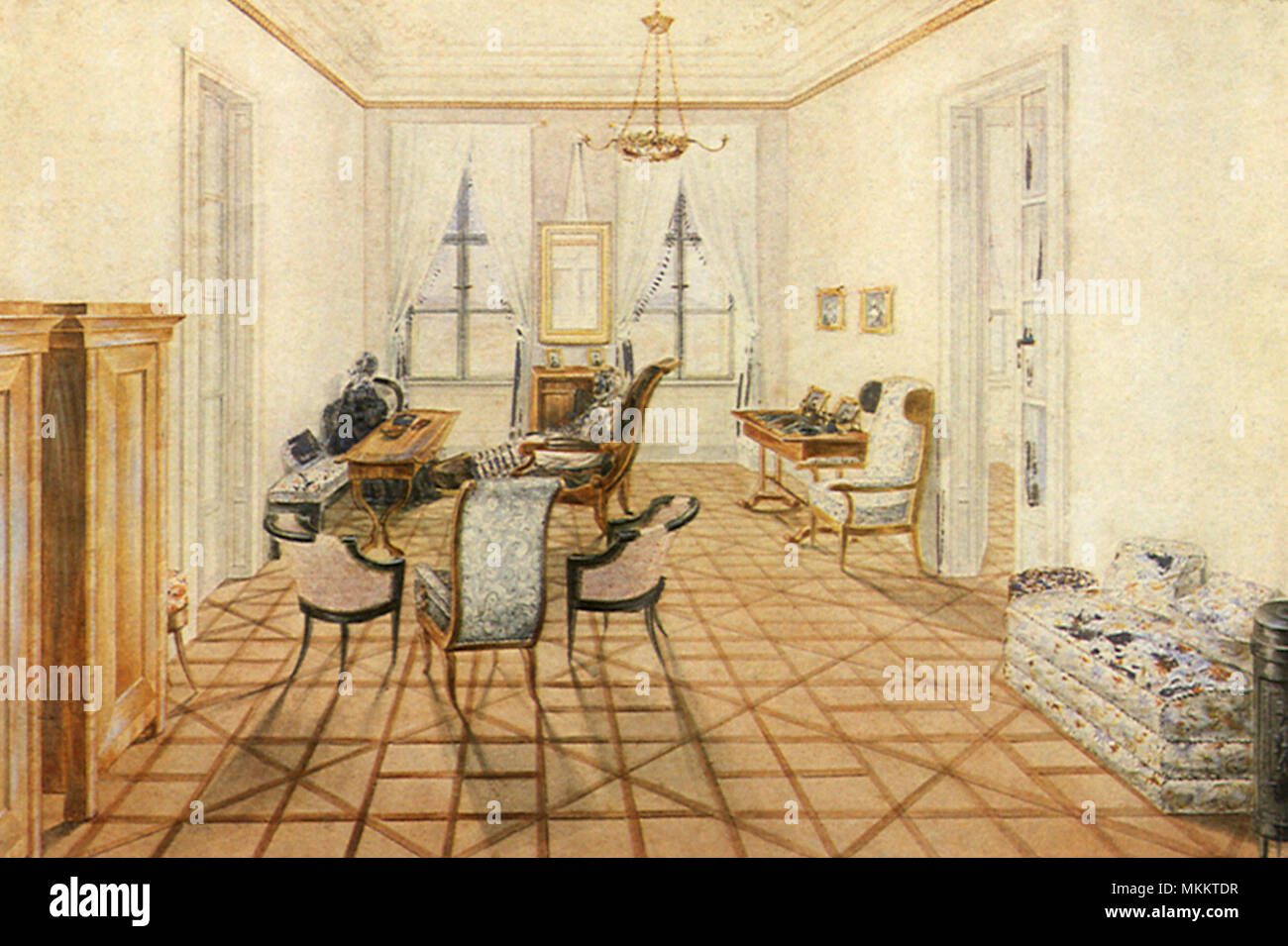 Interno Biedermeier Foto Stock