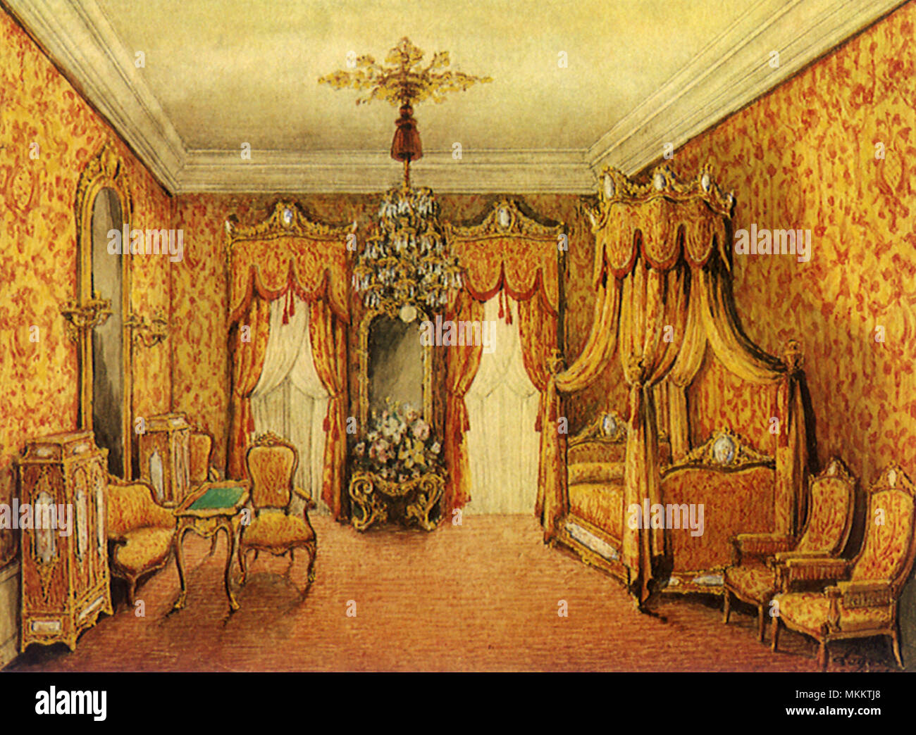 Secondo Impero Bed Foto Stock