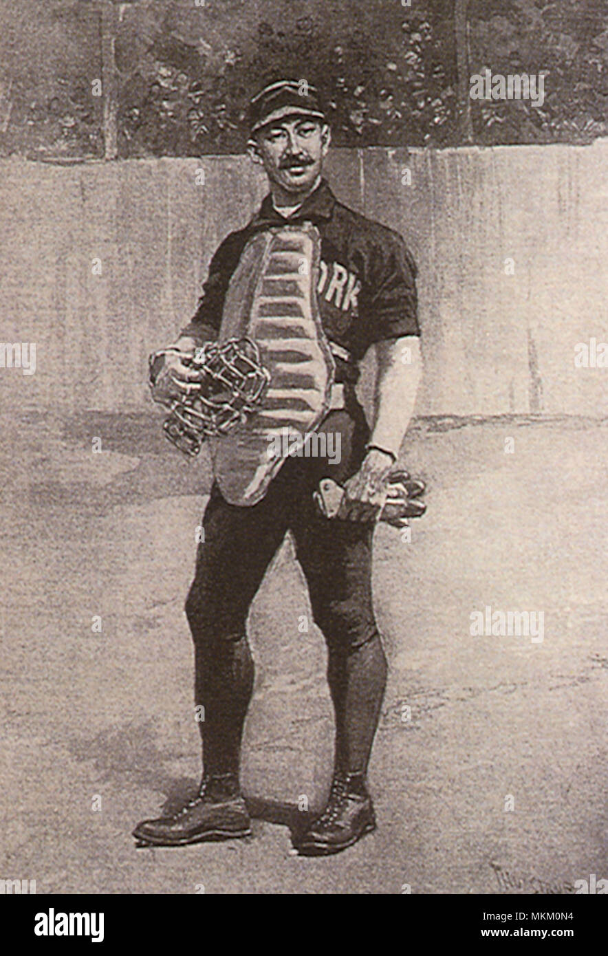 1890s Baseball Catcher Foto Stock