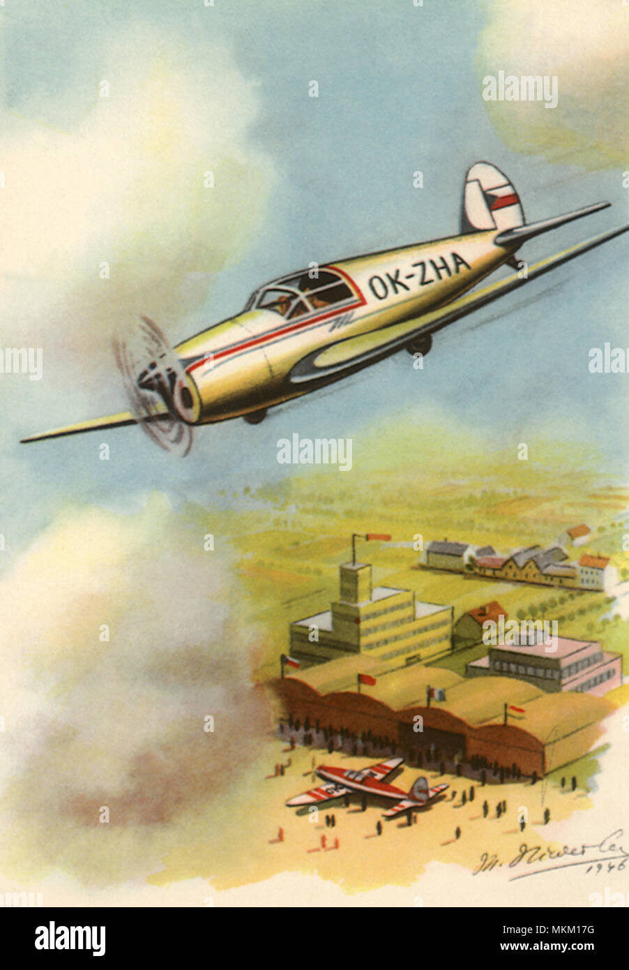 Piccolo aereo da hangar Foto Stock