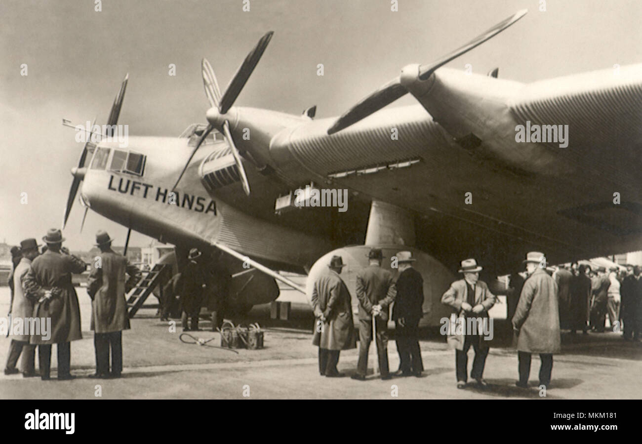 Uomini e aereo Foto Stock