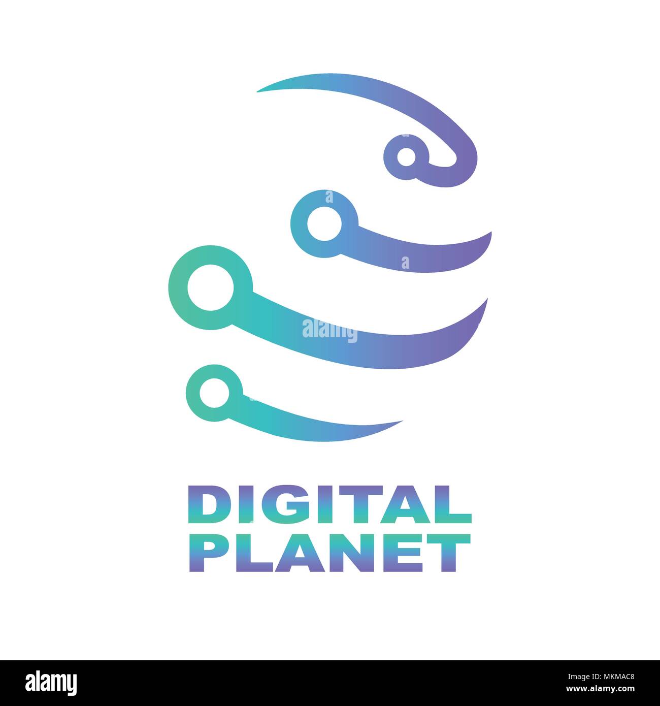 Mondo Tech Logo Design modello. Rete, la tecnologia digitale. Abstract digital concetto di forma per le moderne tecnologie Illustrazione Vettoriale
