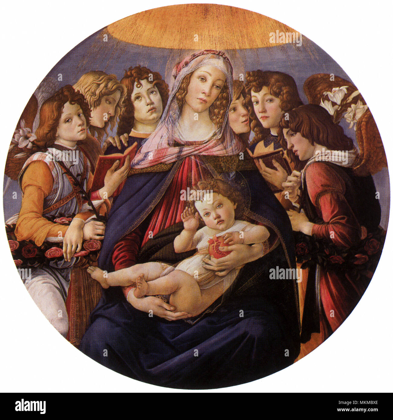 Madonna con Bambino e angeli Foto Stock
