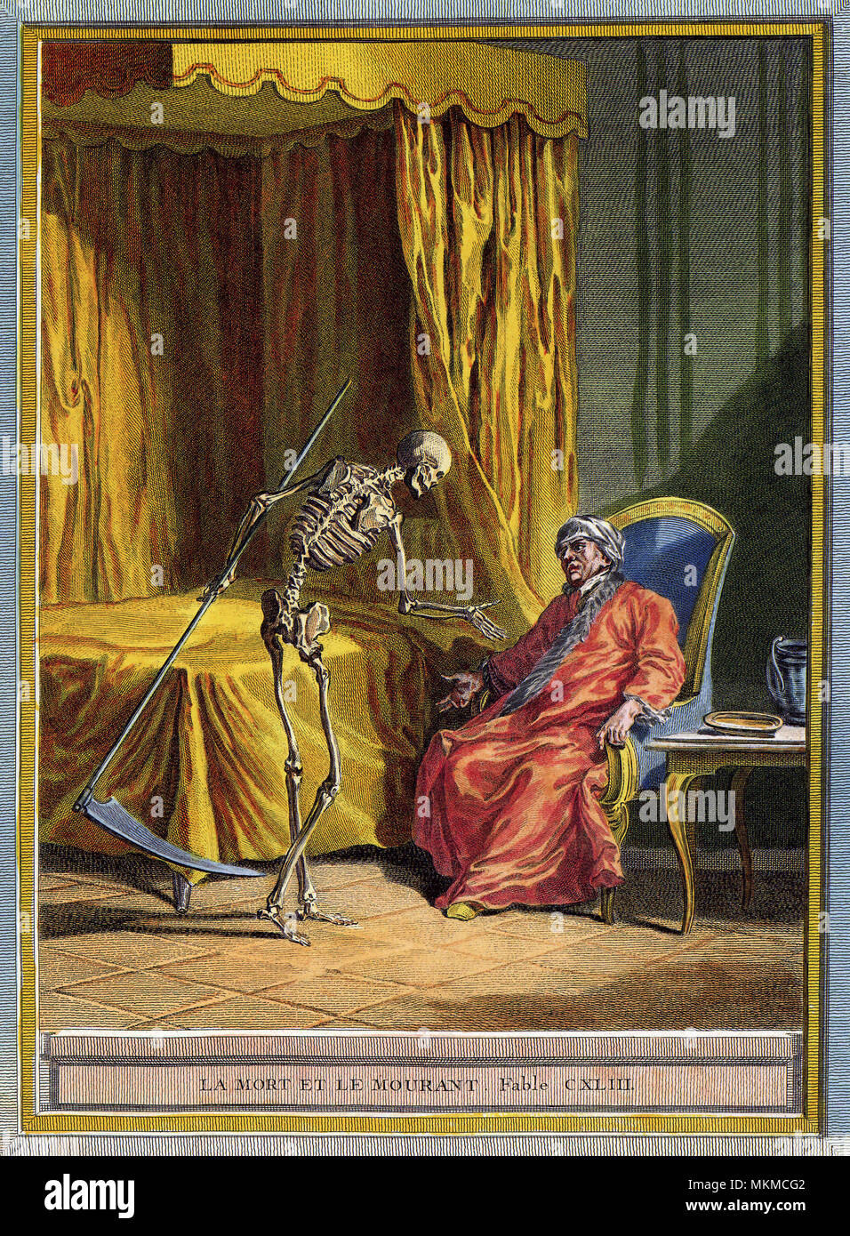 L uomo e la morte Foto Stock