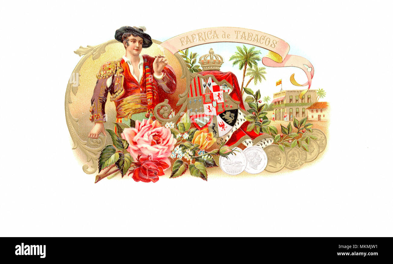 Etichetta di sigaro uomo Foto Stock