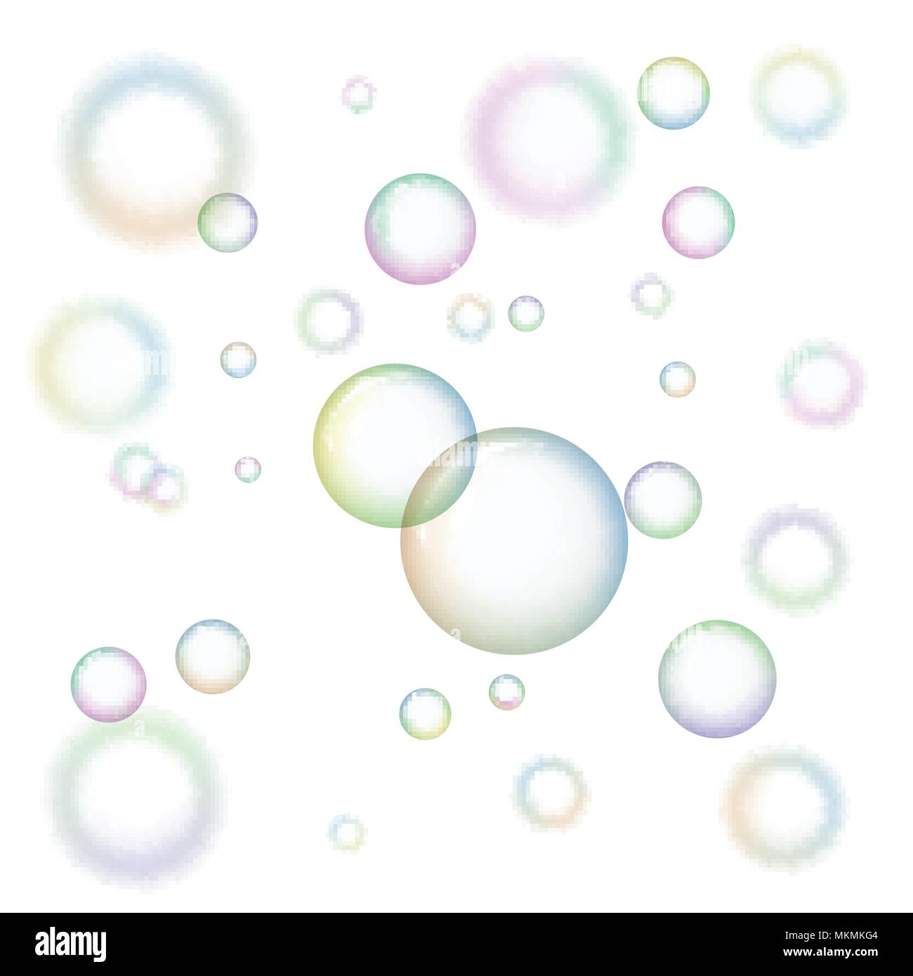 Bolle di sapone su sfondo bianco Immagine e Vettoriale - Alamy
