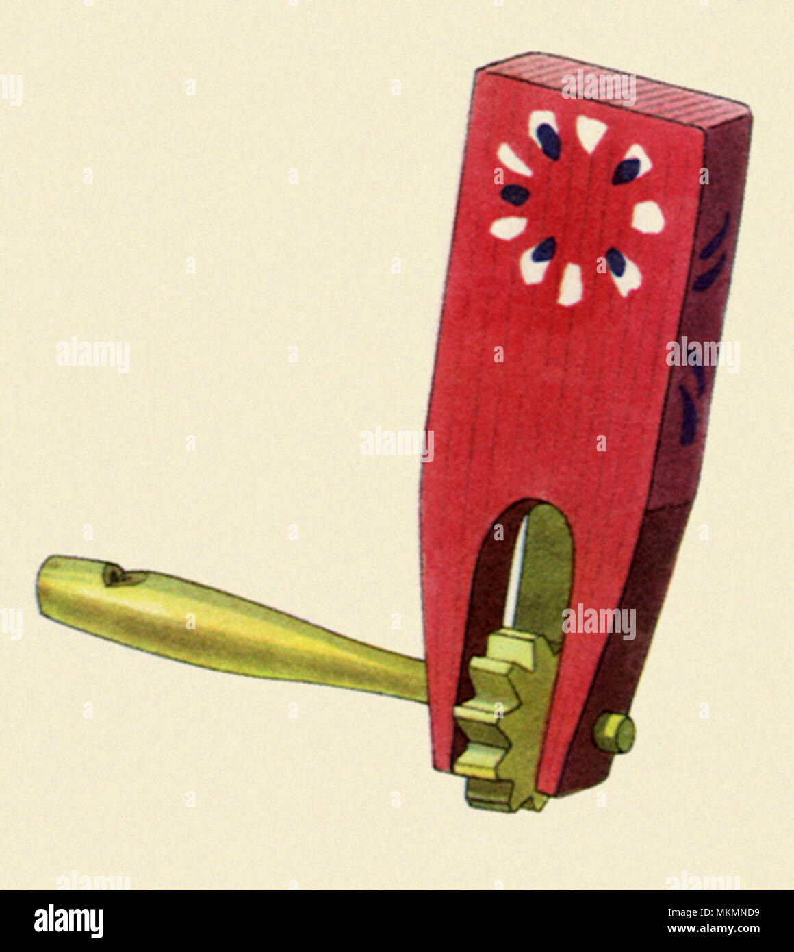 Giocattolo di Legno sonaglio Foto Stock