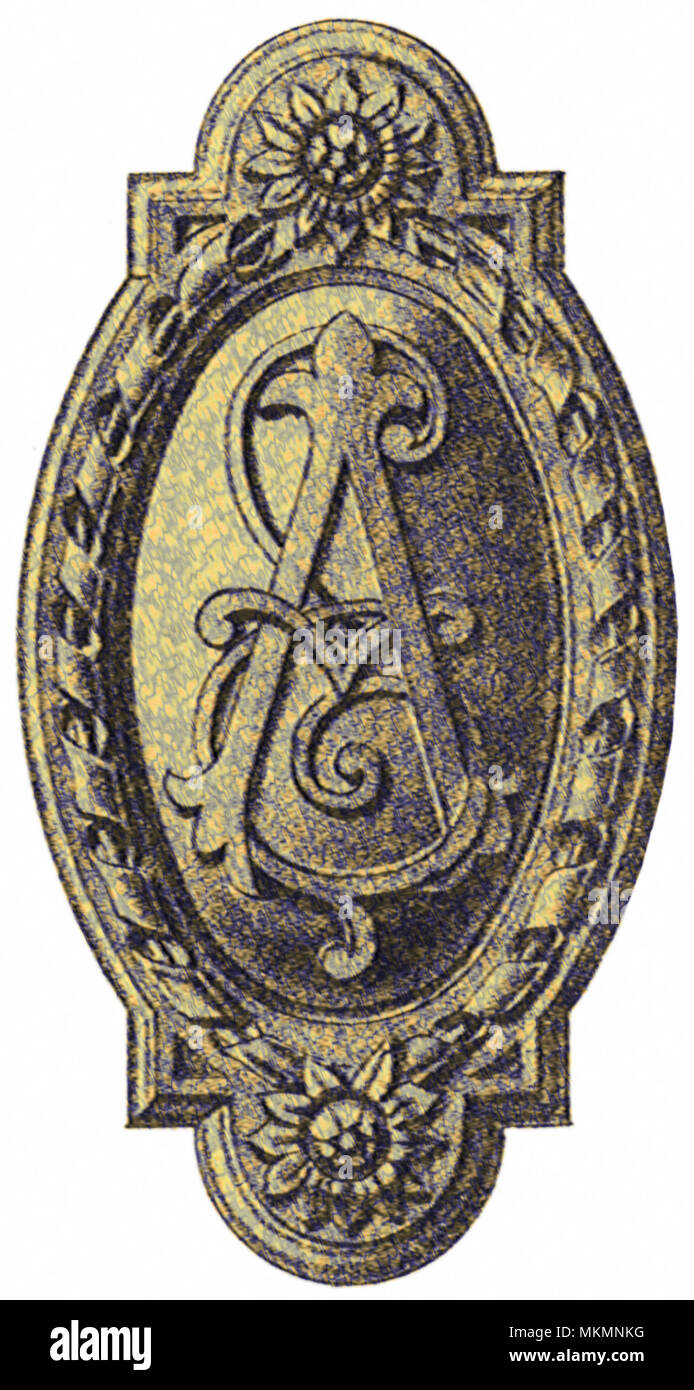 Monogramma ovale Foto Stock