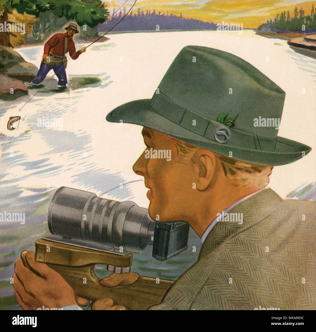 Azione di pesca foto Foto Stock