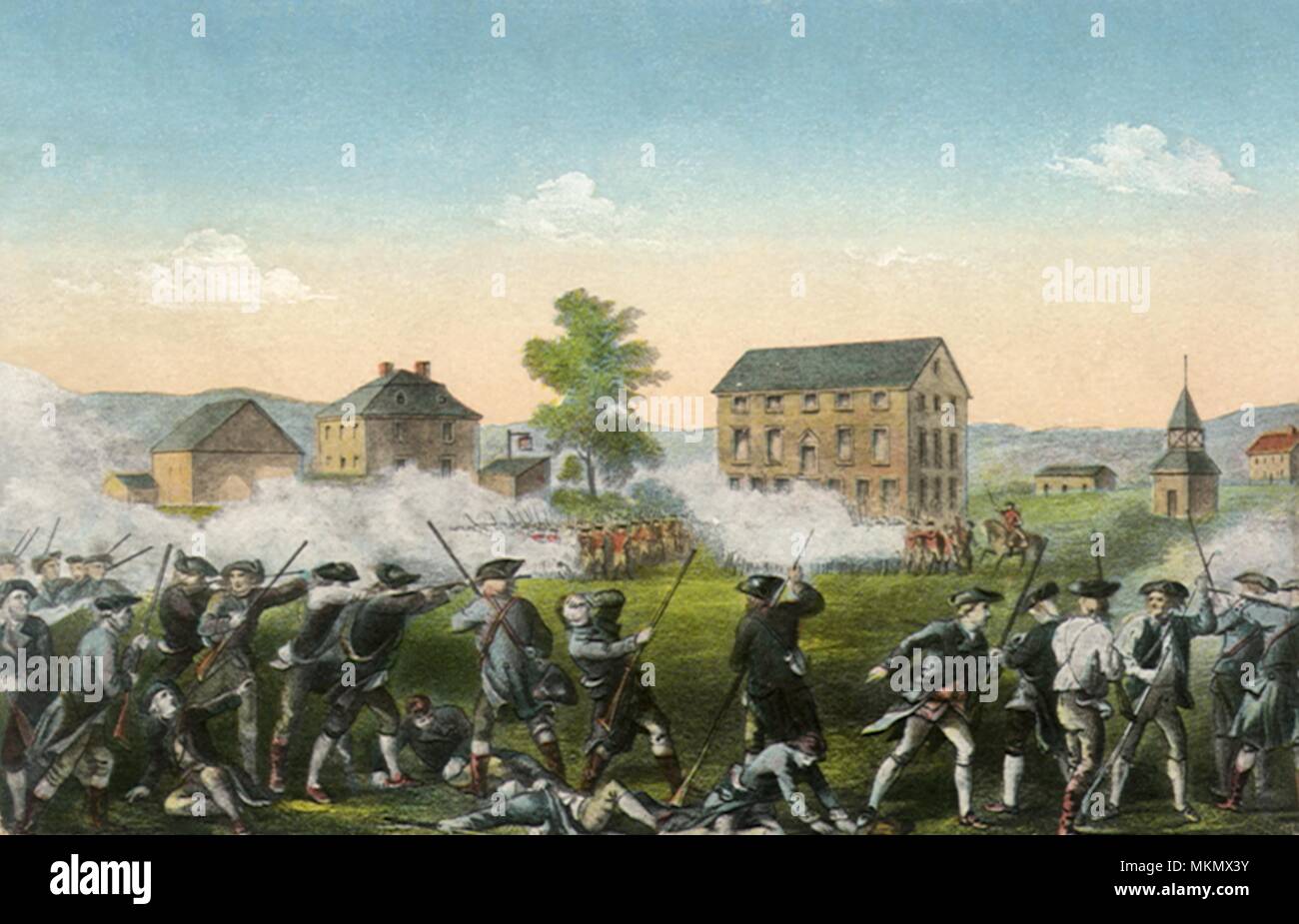 La battaglia di Lexington. Aprile 19, 1775. Foto Stock