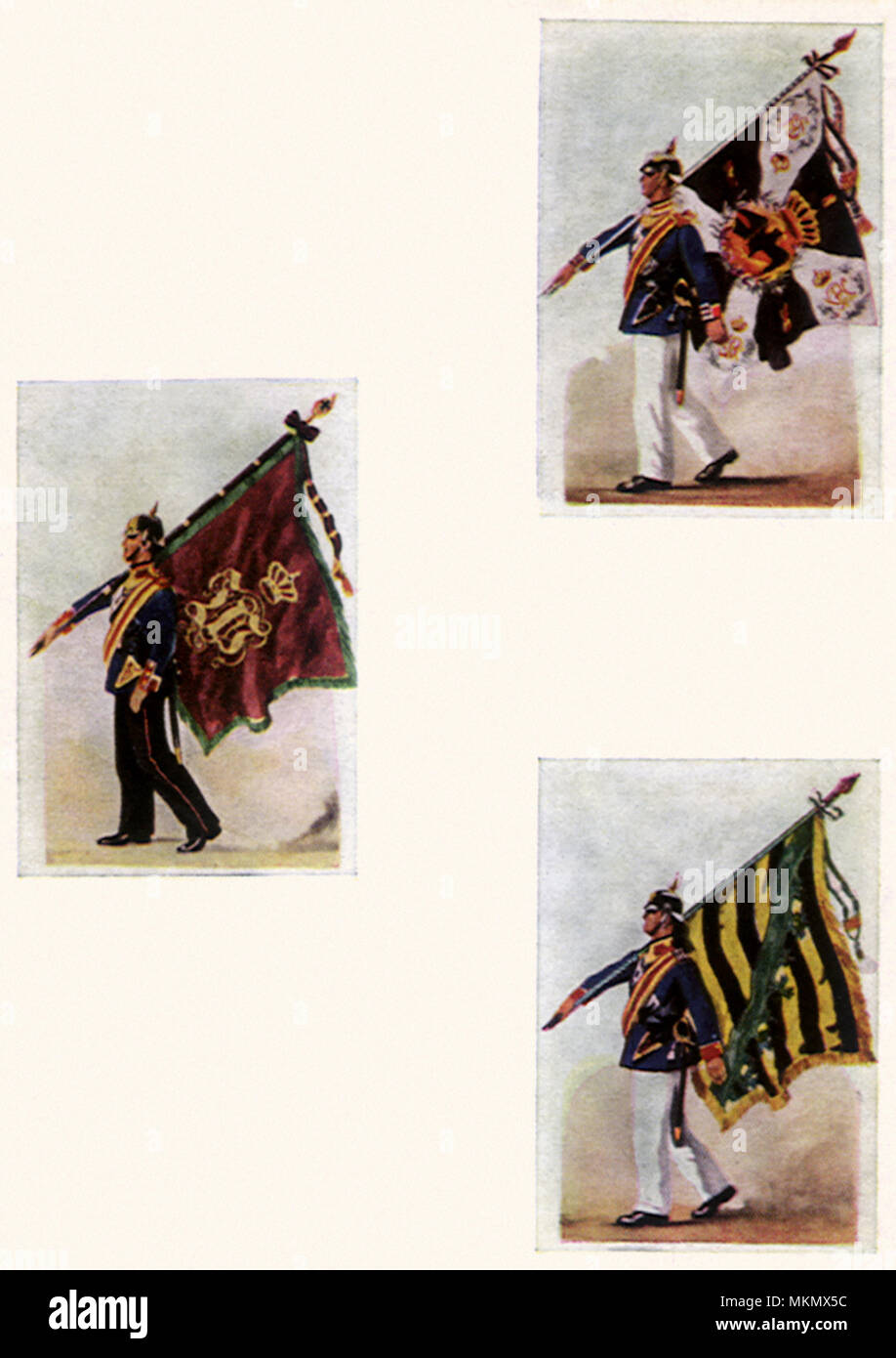 I soldati e i banner Foto Stock