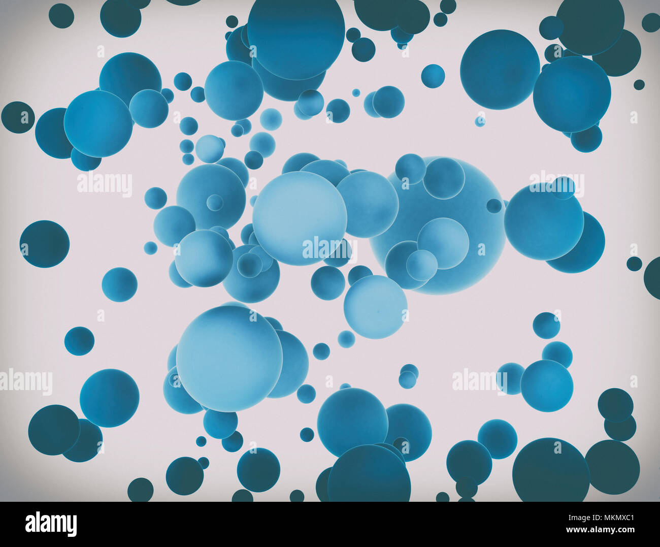 Abstract flottante sfere blu Foto Stock