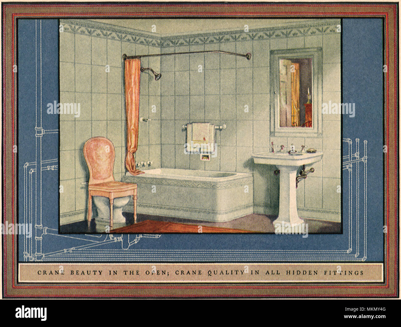 Un bagno semplice Foto Stock