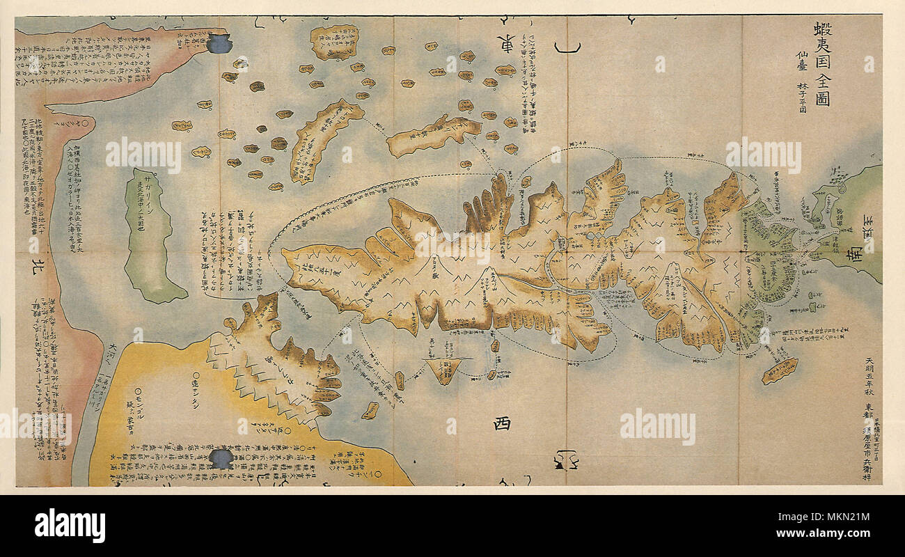 Mappa di Ezo 1785 Foto Stock
