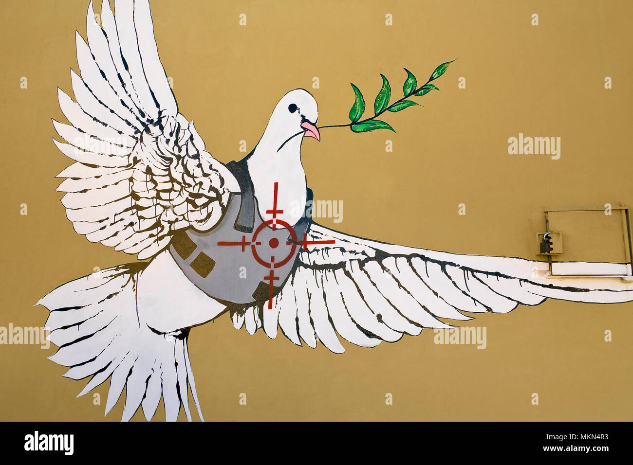 Banksy, Colomba a prova di proiettile, Palestina Foto Stock