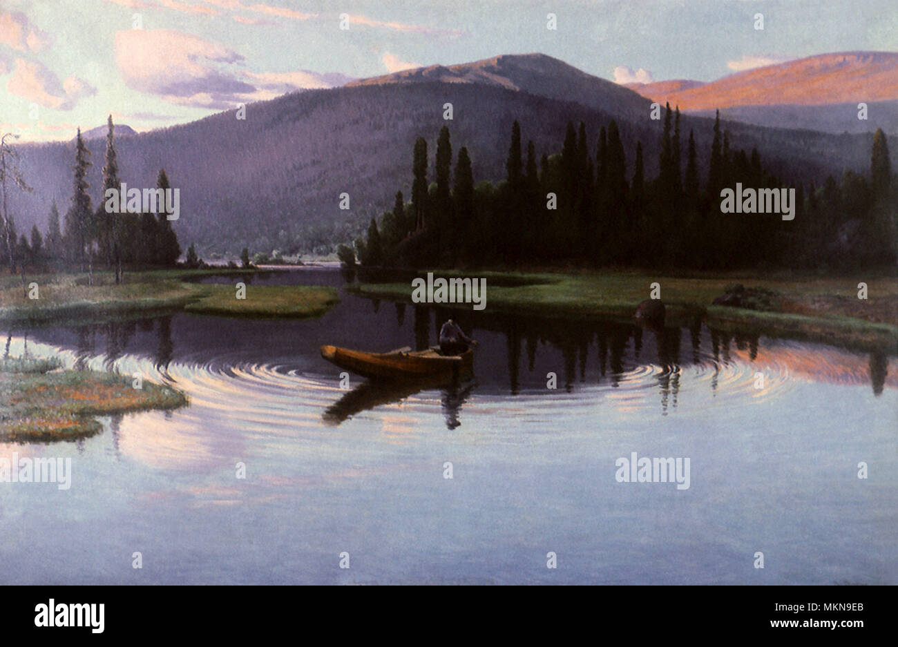 La pesca dal canotto Foto Stock