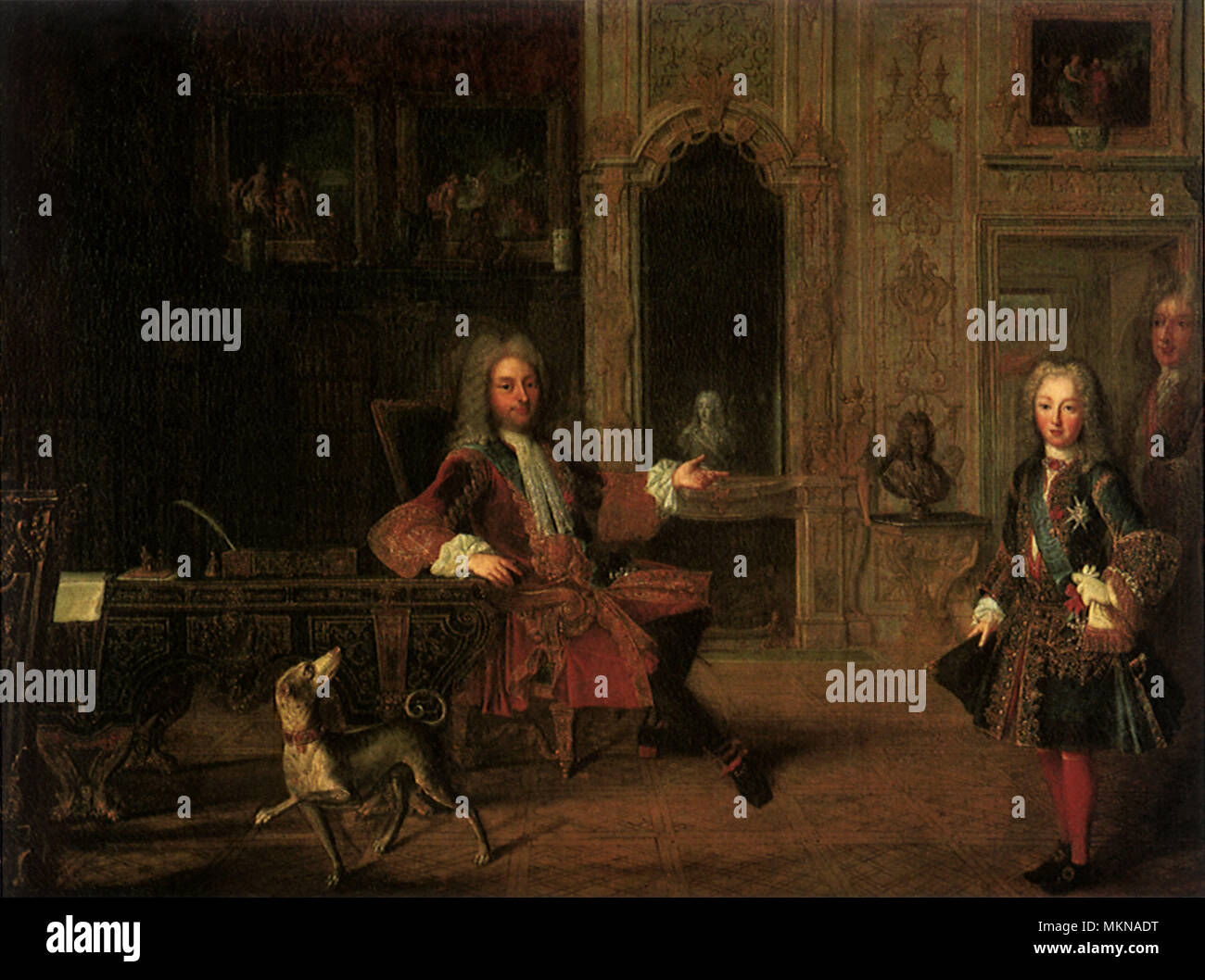 Il Duca di Orléans e figlio 1725 Foto Stock