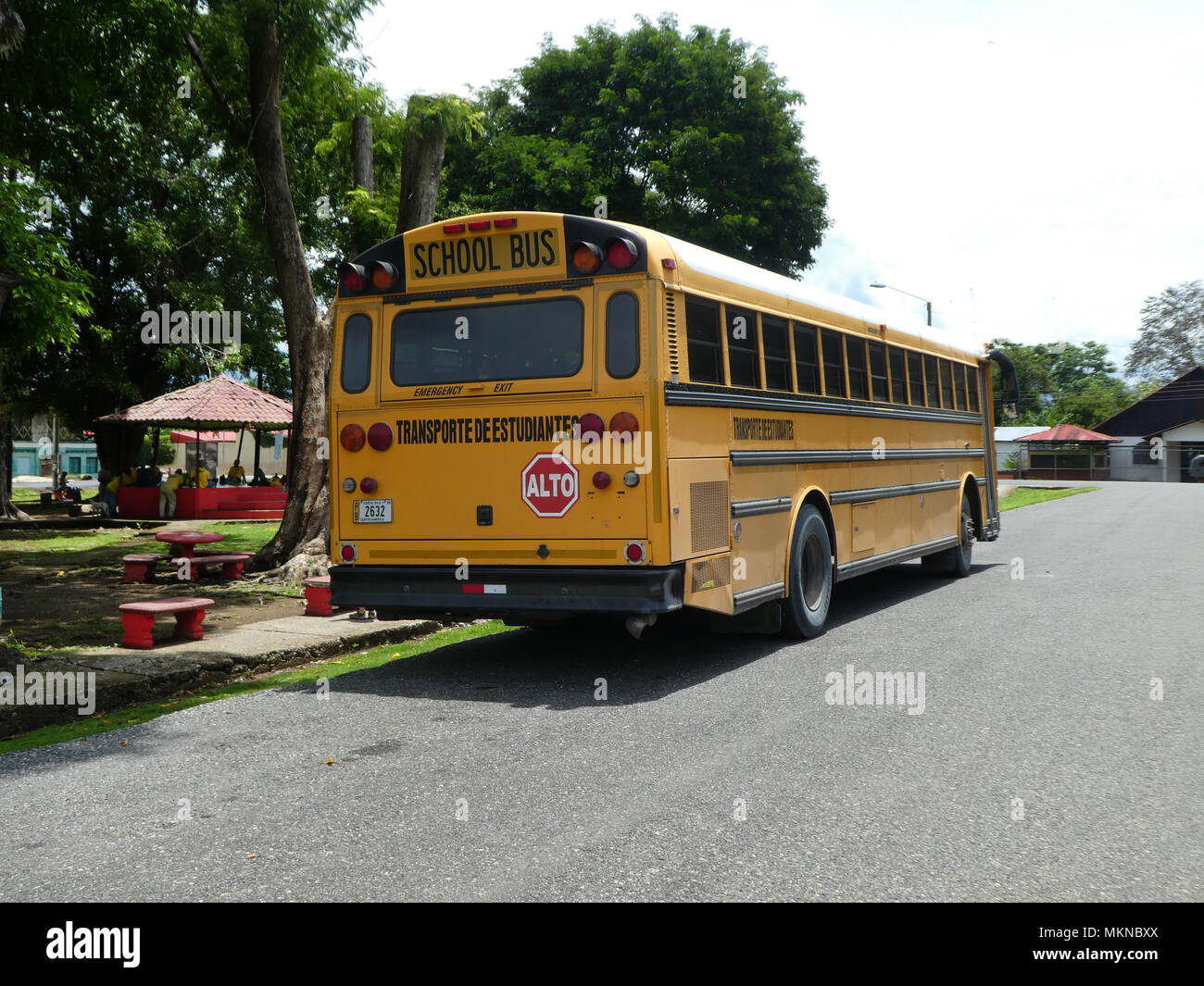 Thomas costruito la scuola bus in Costa Rica 2018 Foto Stock