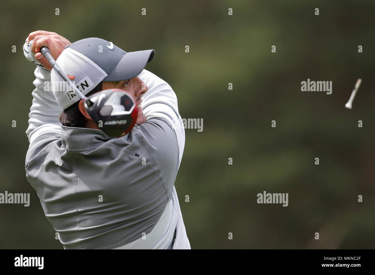 Francesco Molinari al xi Tee durante il terzo round del 2014 Tour Europeo del BMW PGA Championship di Wentworth Golf Club, Virginia Water, Surrey, Inghilterra. 24 Maggio 2014 --- Image by © Paolo Cunningham Foto Stock