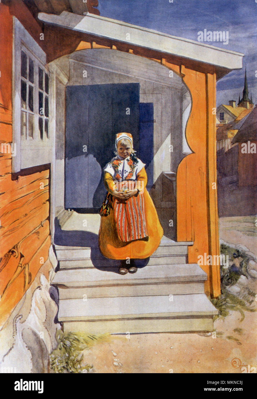 Anne (nell antico cottage di Falun) Foto Stock