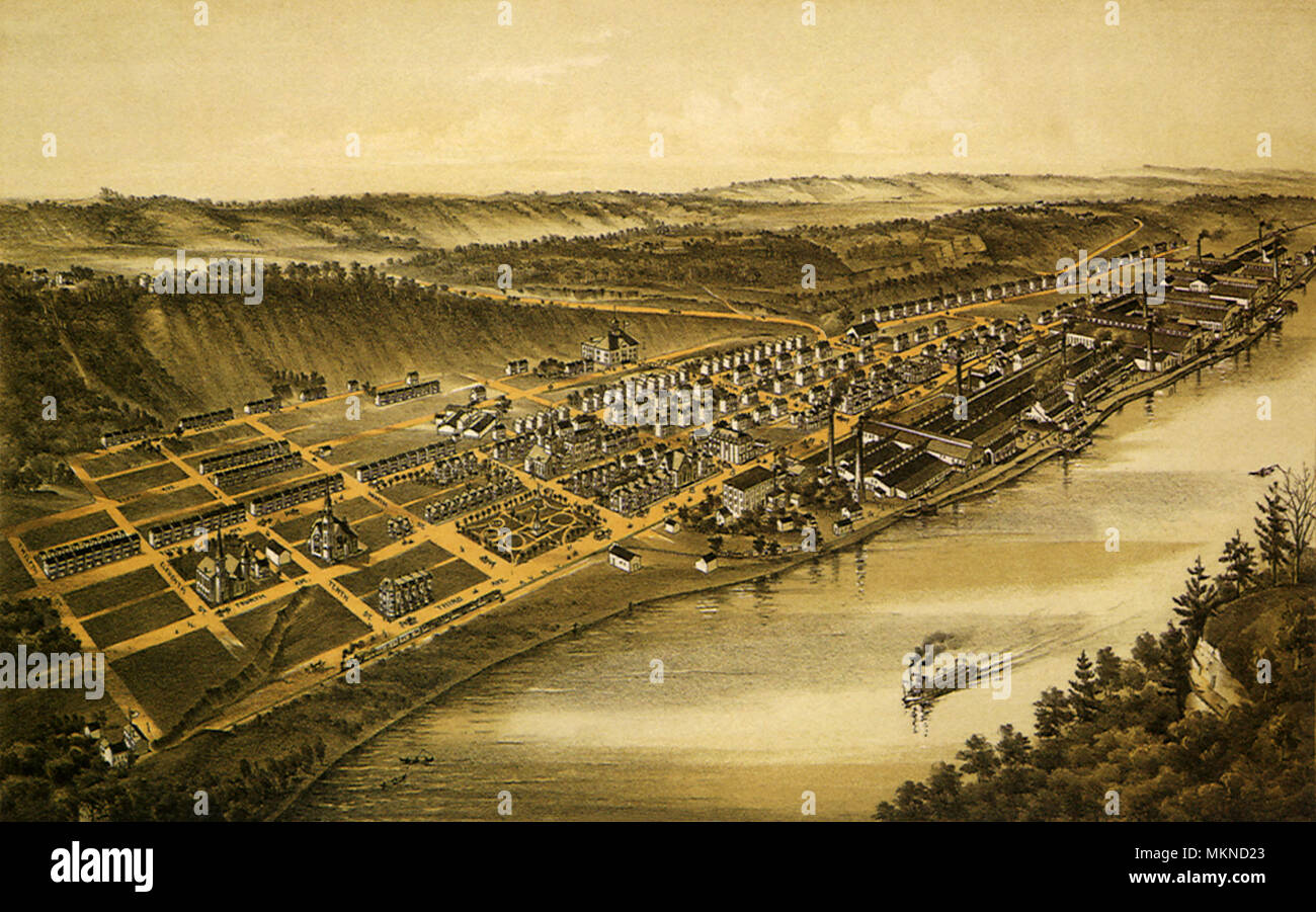 Città di Ford, Armstrong County Pennsylvania 1896 Foto Stock