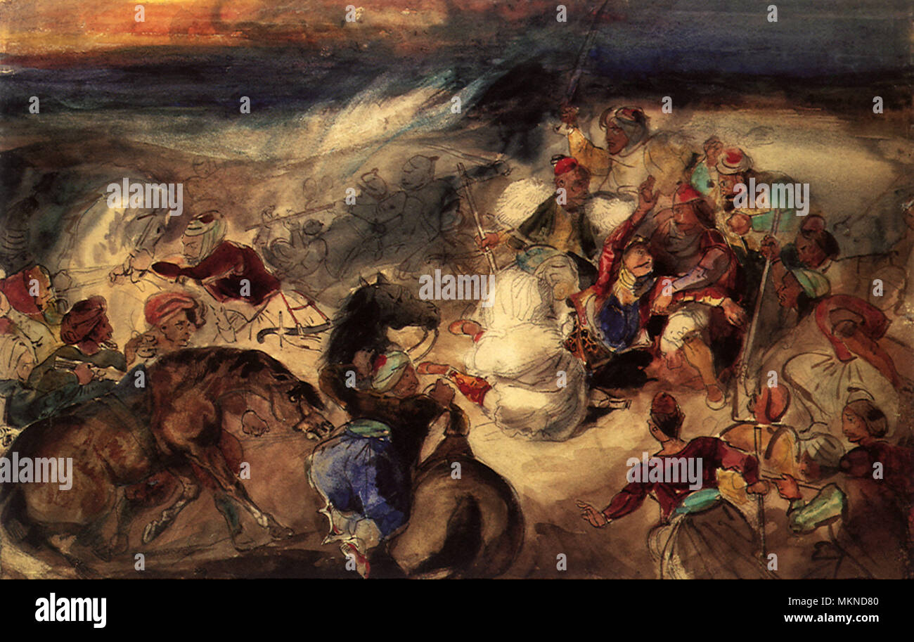 La battaglia tra greci e turchi 1824 Foto Stock
