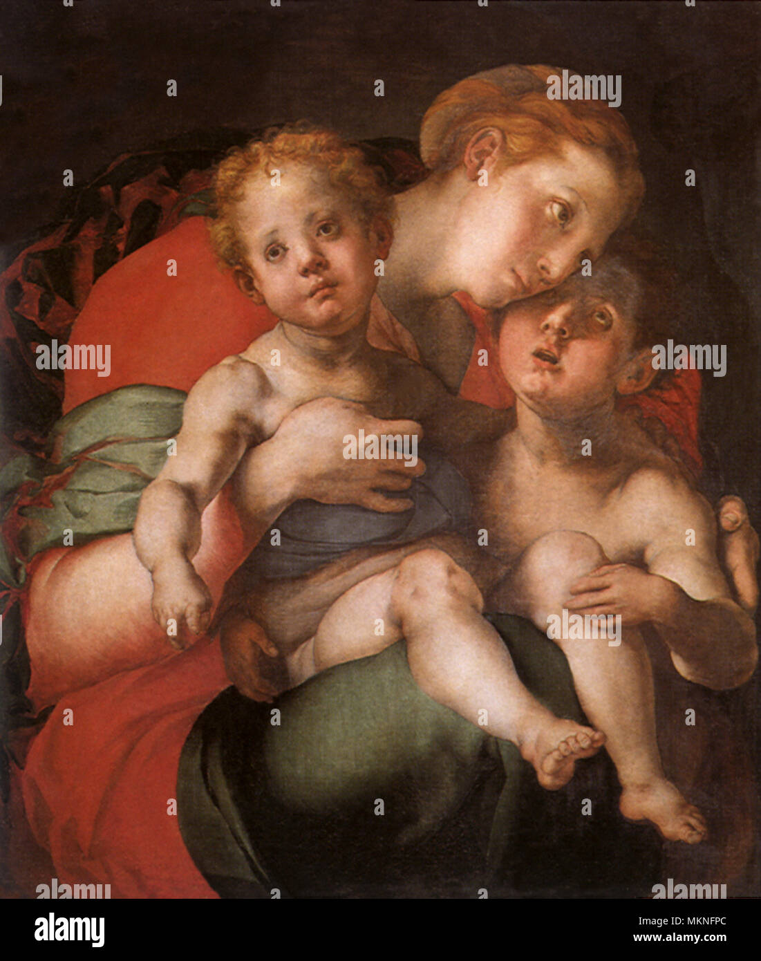 Madonna con il bambino e il giovane San Giovanni Foto Stock