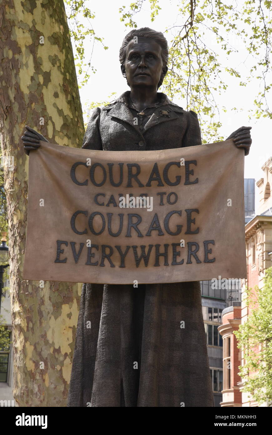 Inaugurazione del leader suffragist Millicent Fawcett della statua su 24.04.18,Piazza del Parlamento,London.UK Foto Stock