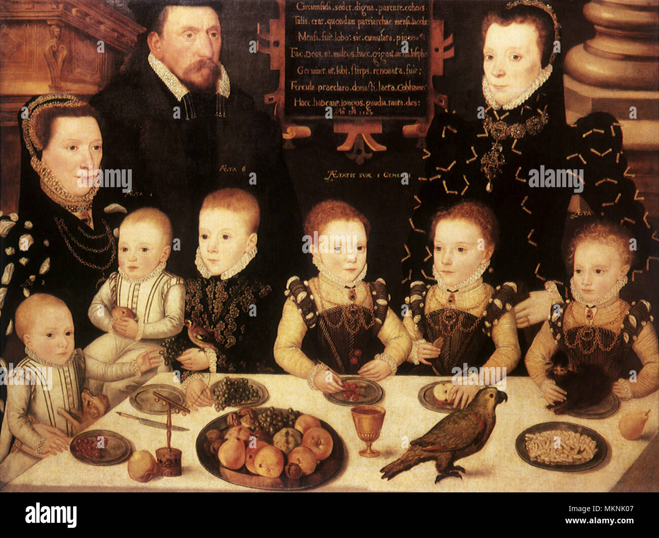 William Brooke, decimo signore di Cobham, e la sua famiglia Foto Stock