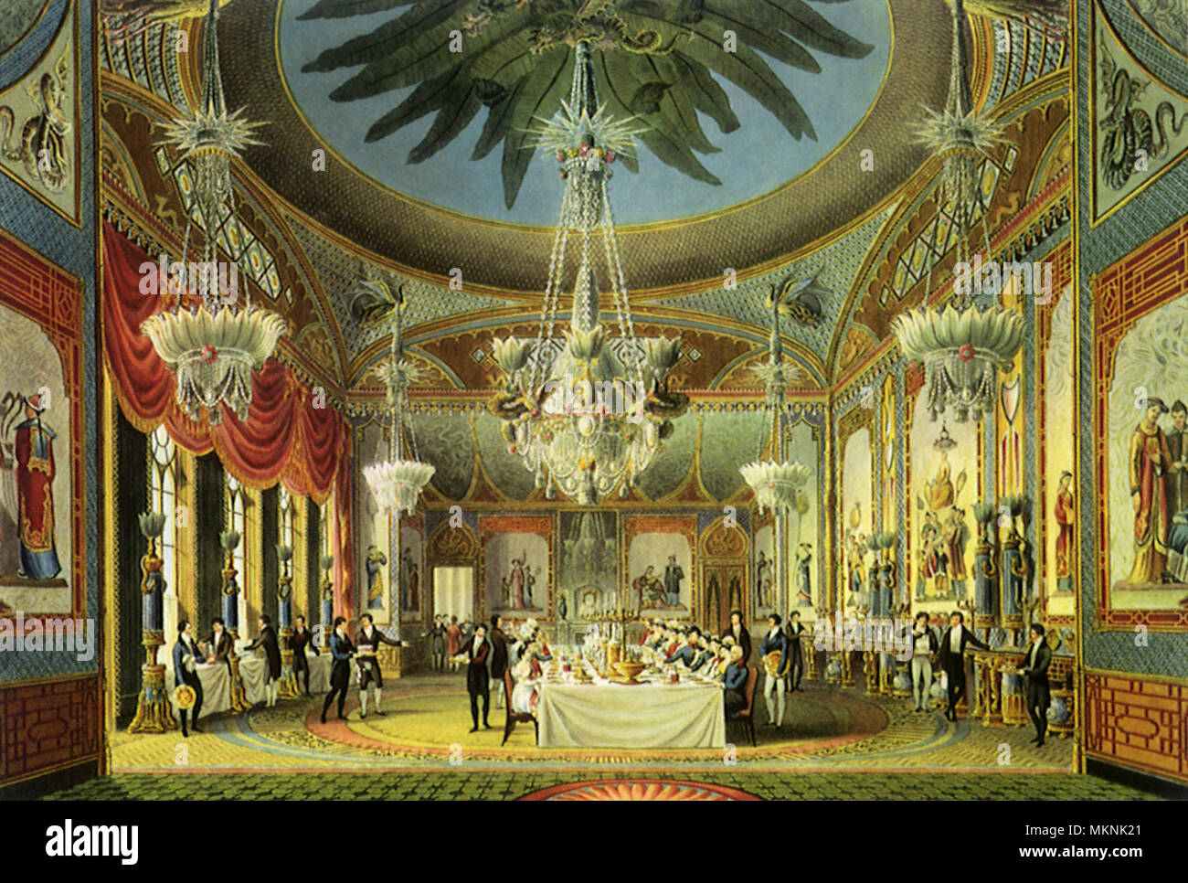 La Sala Banchetti, il Royal Pavilion, Brighton Foto Stock