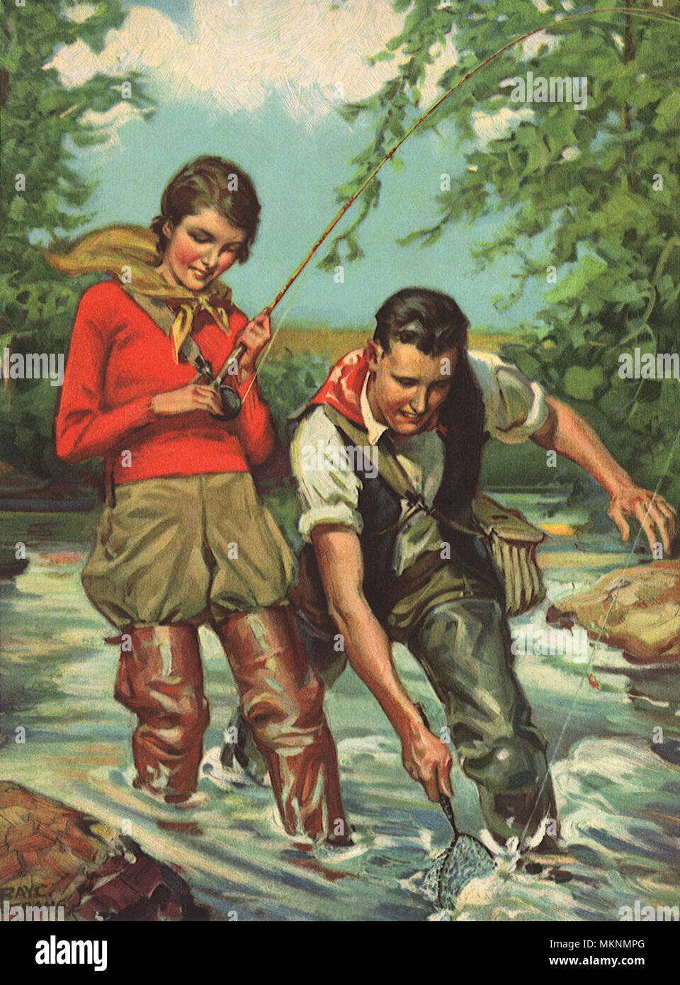 Coppia di pesca Foto Stock