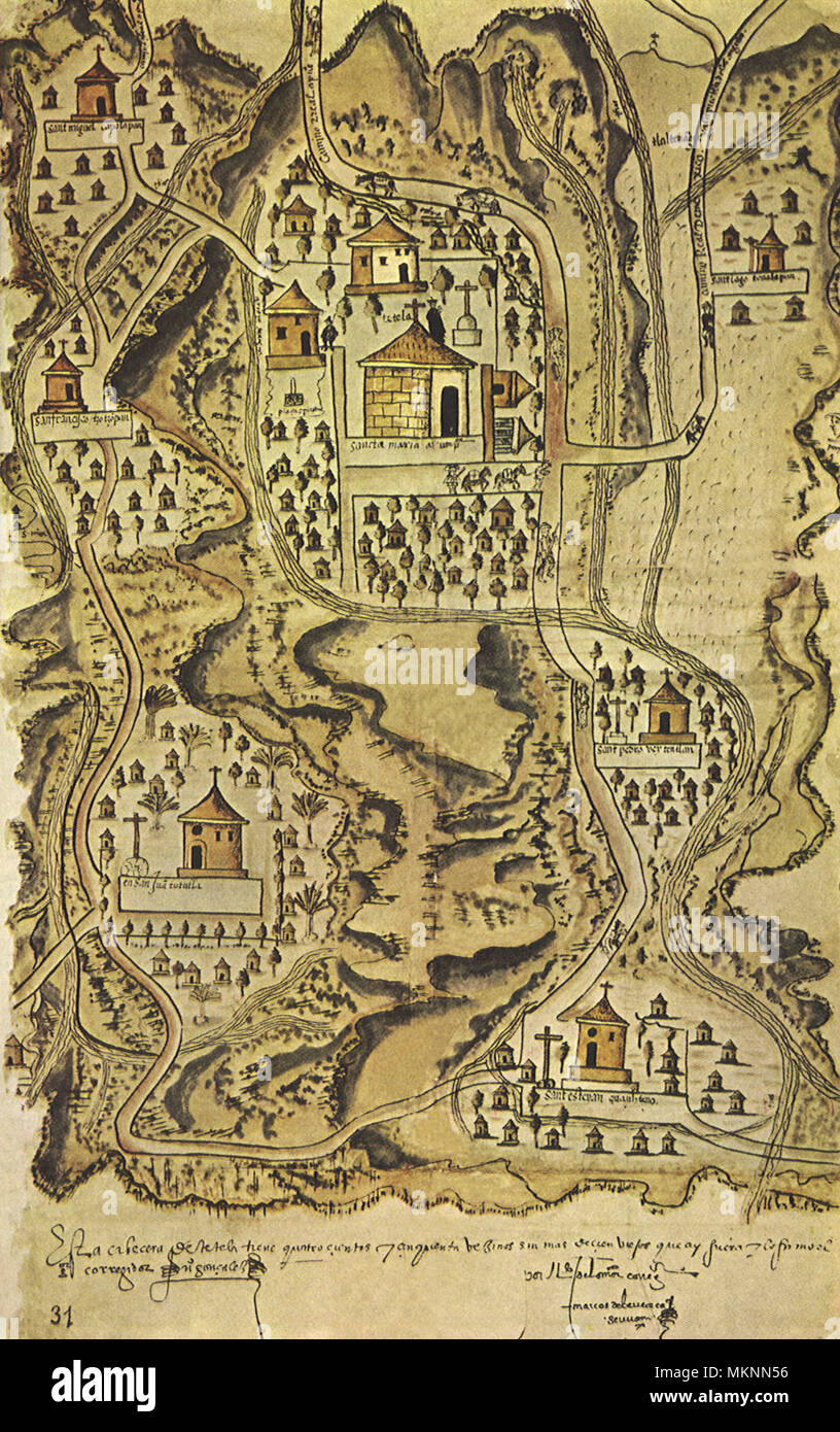 Mappa di Tetela 1577 Foto Stock