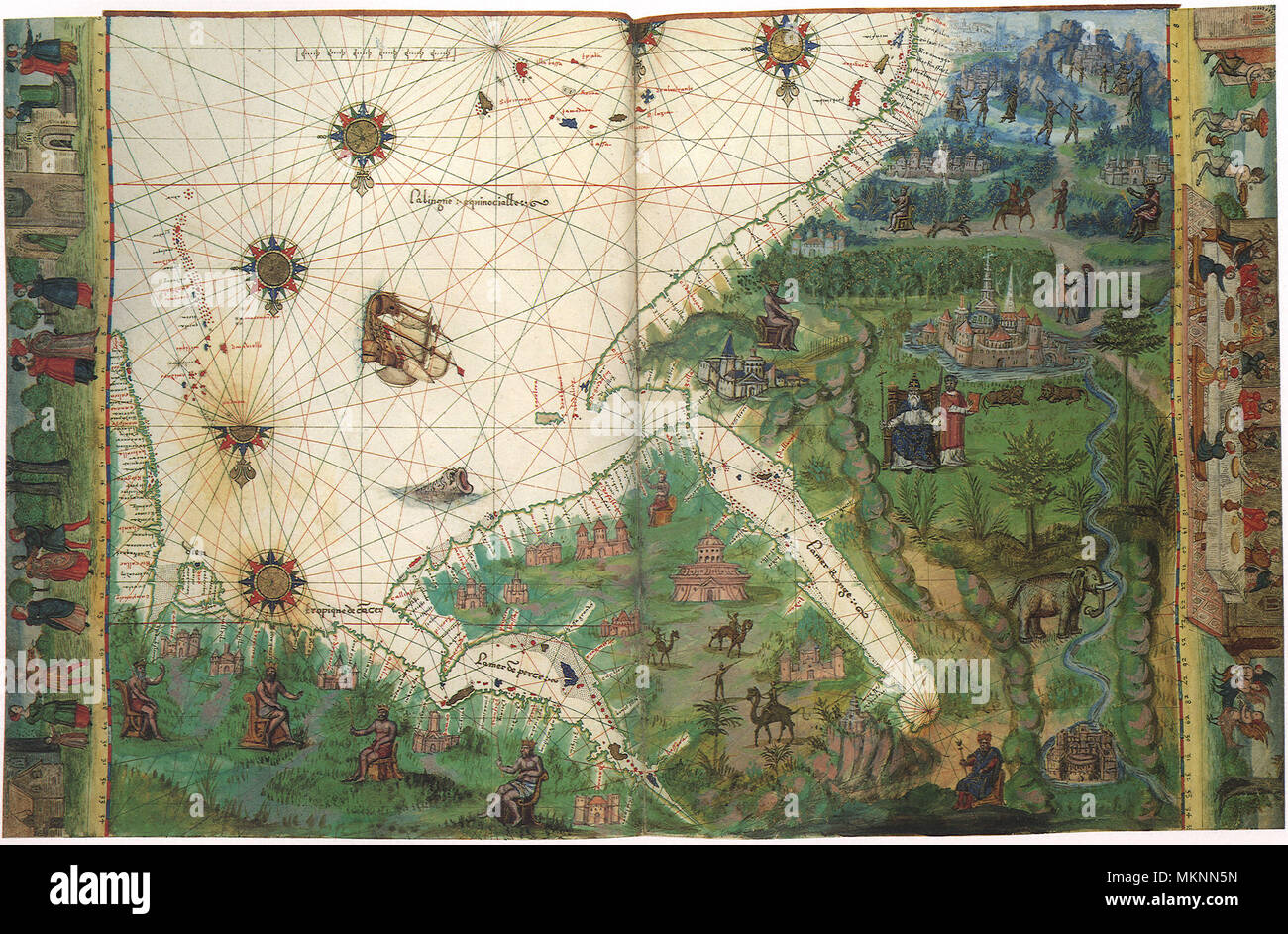 Mappa di East Africa etc 1547 Foto Stock