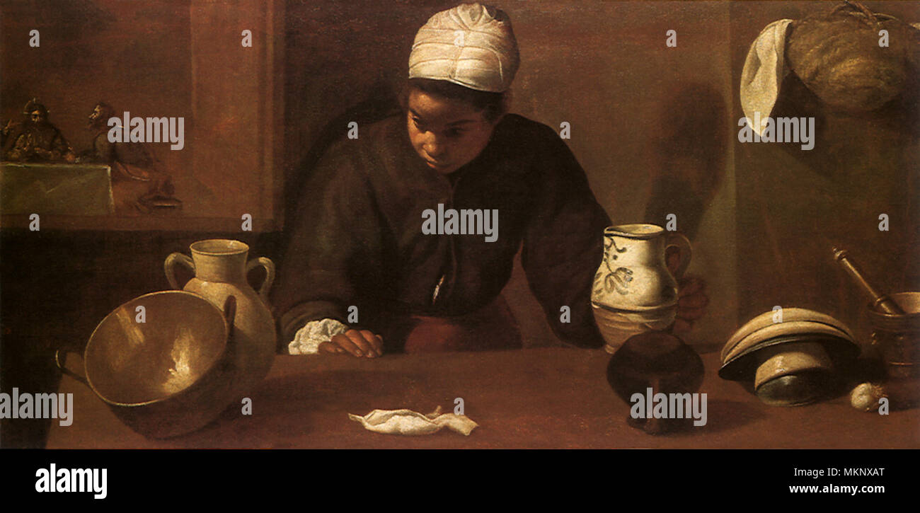 La cucina la cameriera con Cristo di Emmaus Foto Stock