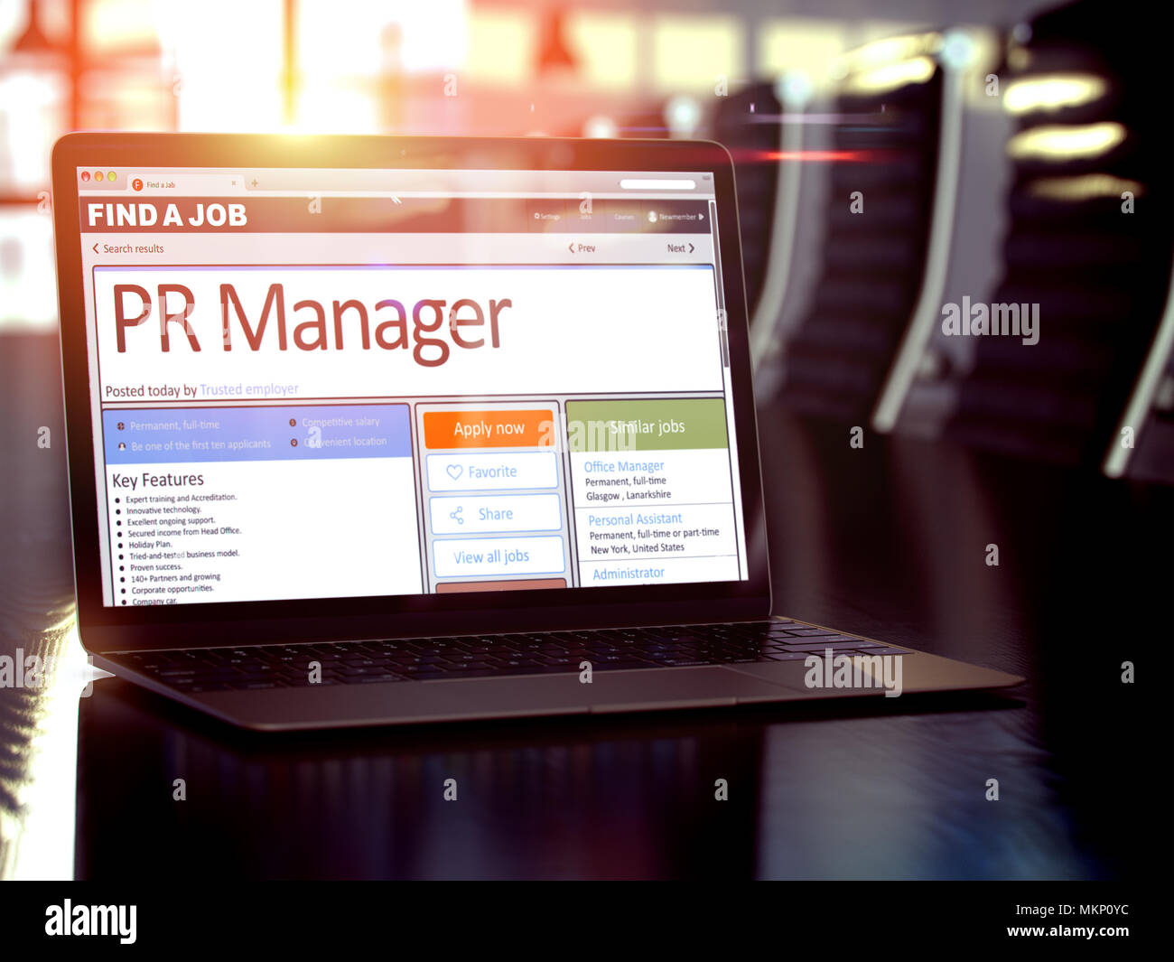 Apertura Job Manager PR. 3D. Foto Stock