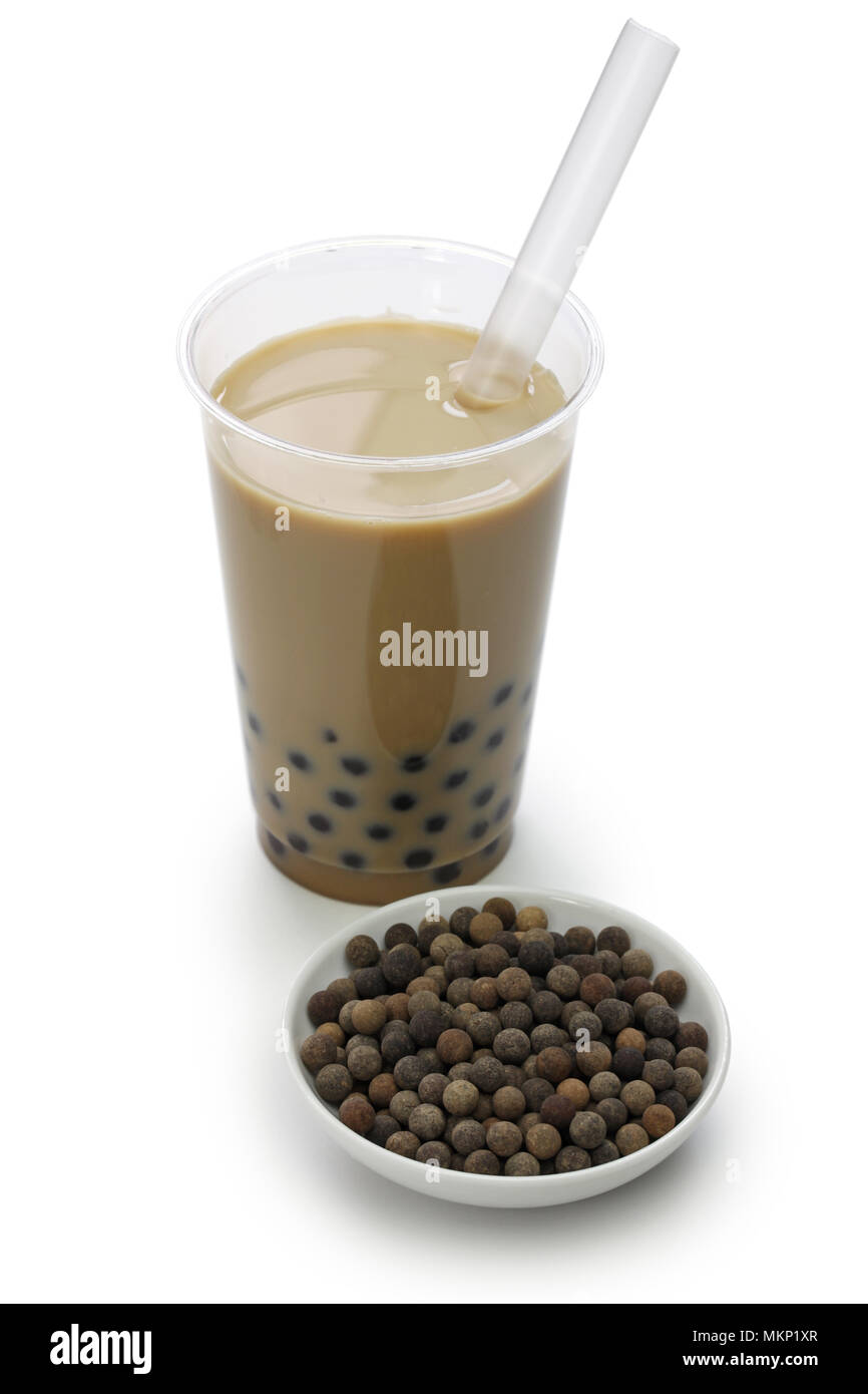 Bolla di Taiwan e del tè nero sfere tapioka Foto Stock