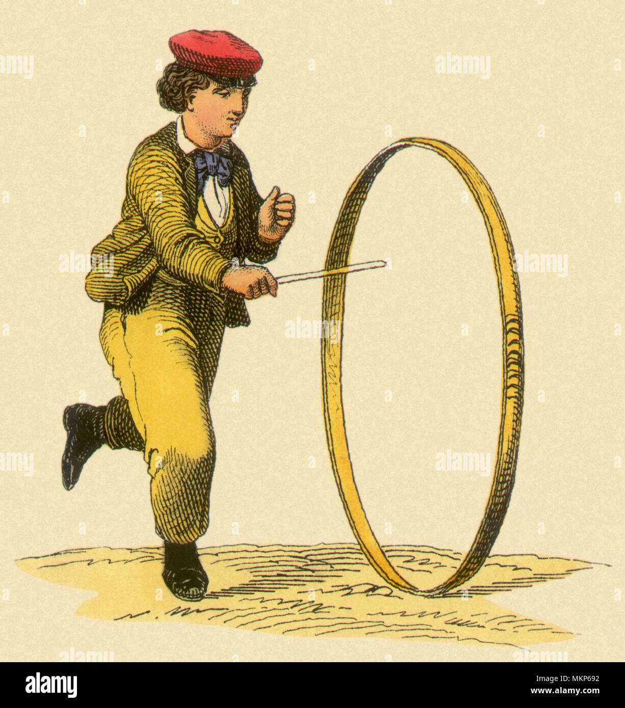 Ragazzo con Hoop Foto Stock