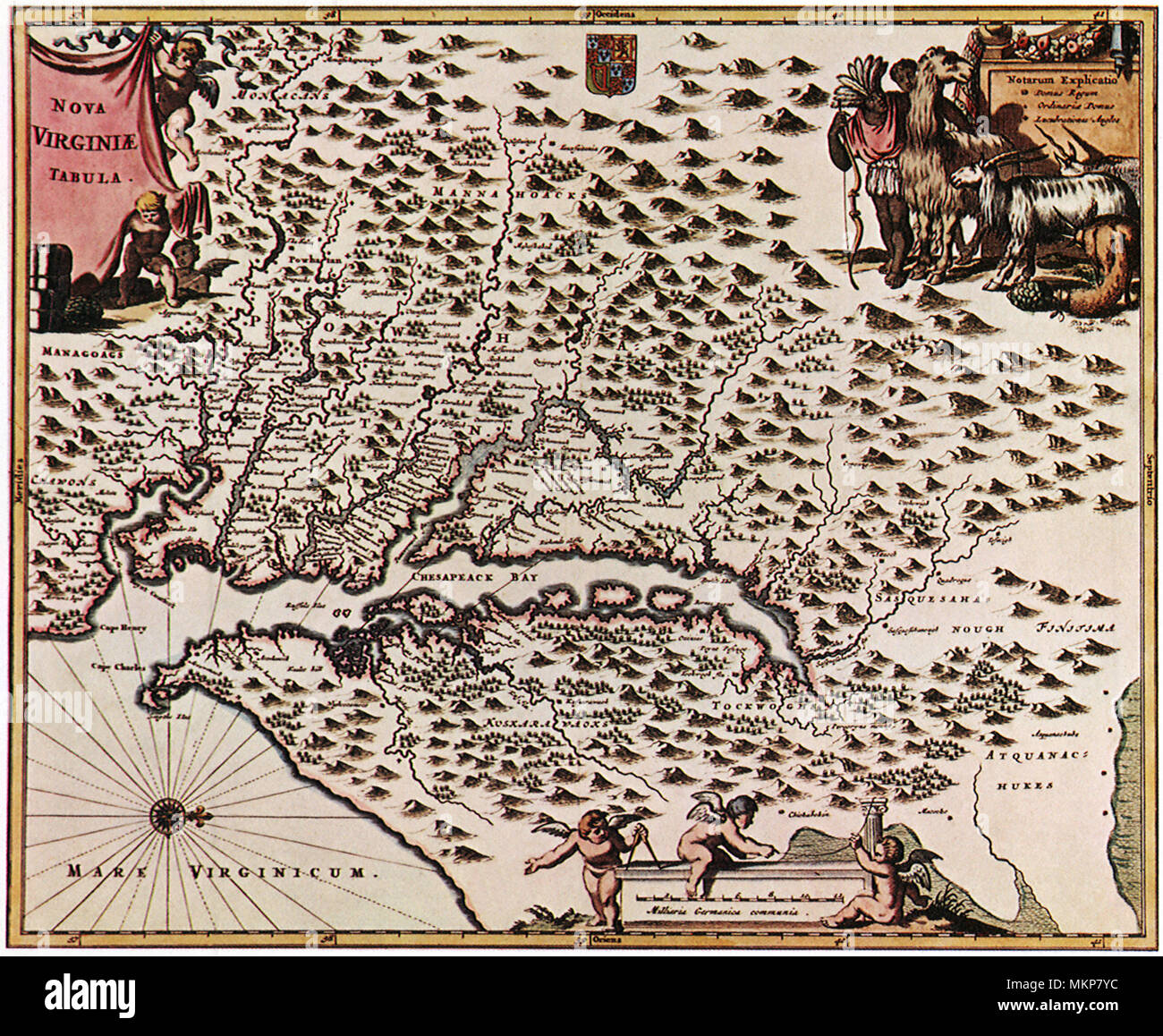 Mappa di Virginia 1616 Foto Stock