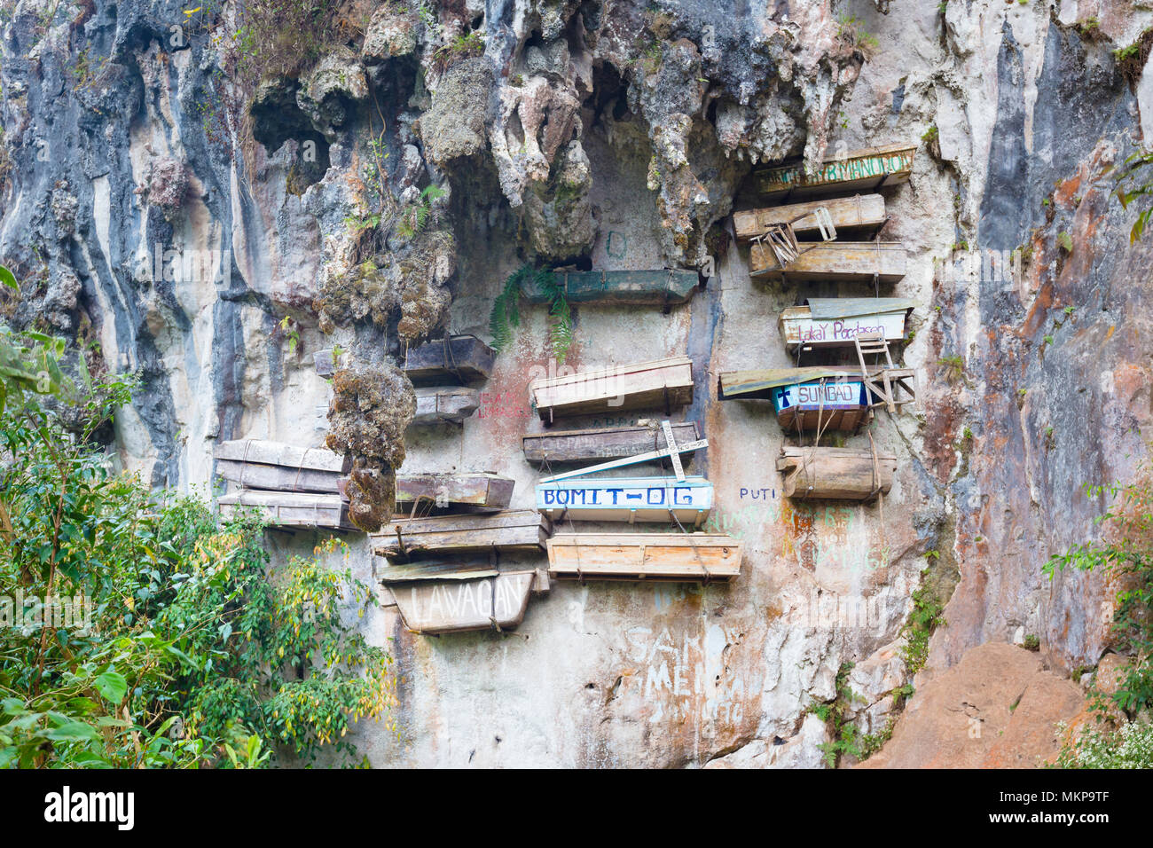 Appendere le bare, Sagada, Filippine Foto Stock