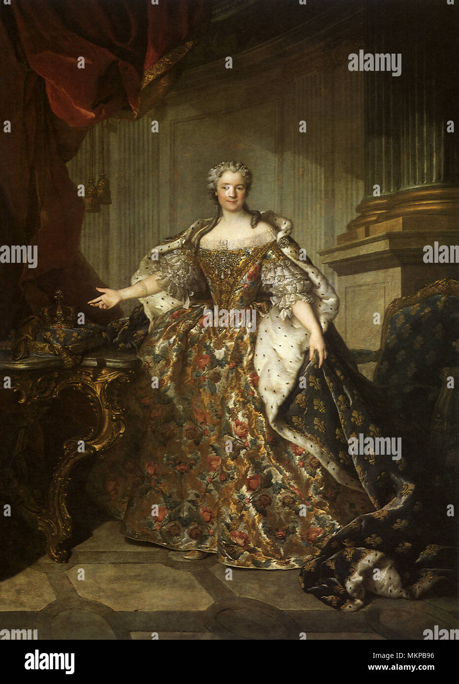 Marie Leczinska, regina di Francia, moglie di Luigi XV 1740 Foto Stock